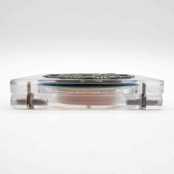 Elgin American Lucite Sterling Silver Compact w Repousse Doves Love Birds 1940s - Picture 12 of 13